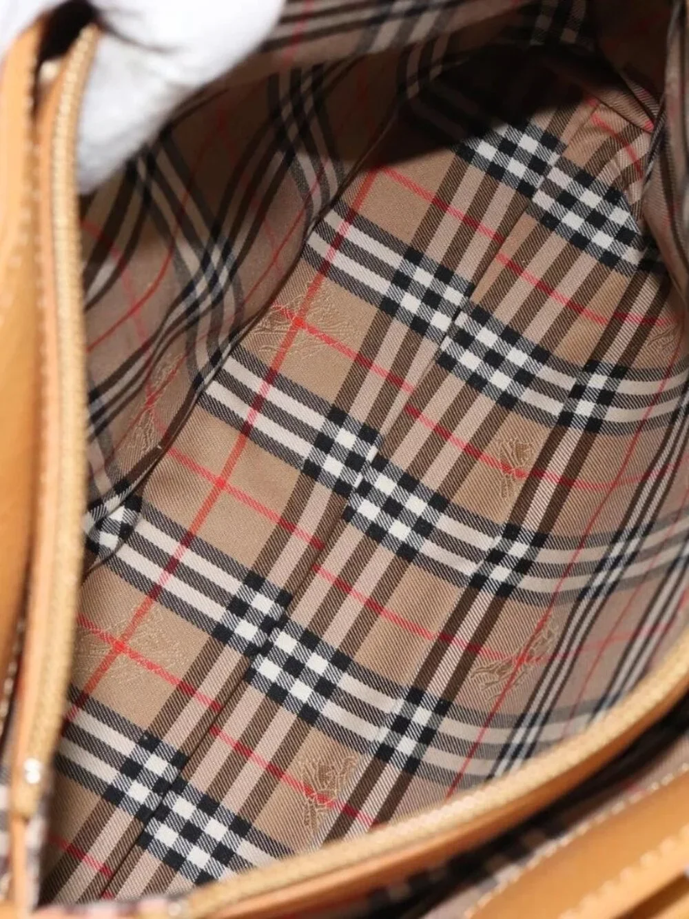 Burberrys Tote Bag Leather Beige Gold Auth 160726 - Picture 12 of 16